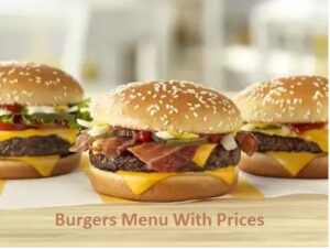 Burgers Menu With Prices